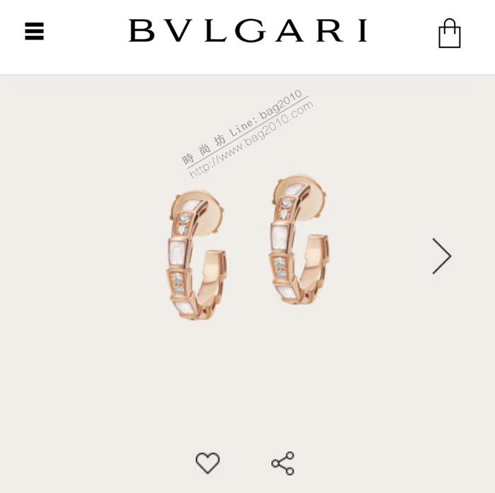 Bvlgari飾品 寶格麗火爆款天然貝殼耳環 寶格麗白貝蛇耳釘  zgbq3241
